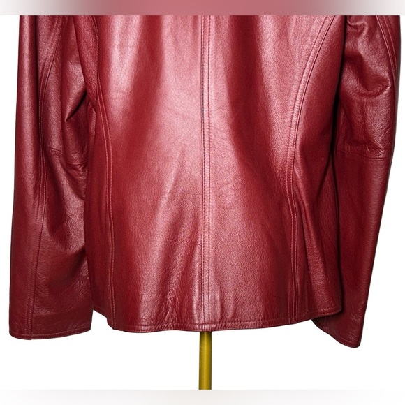 East 5th Genuine Leather 3-Button Jacket with Pockets in Cherrywood, Size Large - Picture 9 of 14